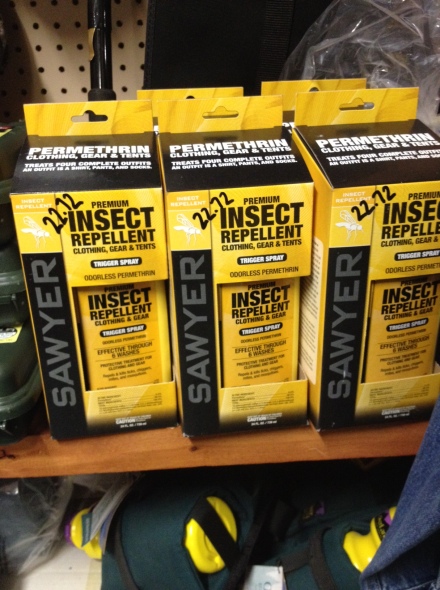 Repel insects by spraying your gear. 